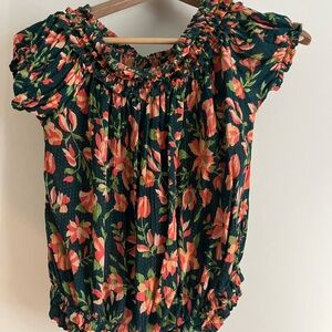 Free People One Floral Smocked Women's Top - Multicolor